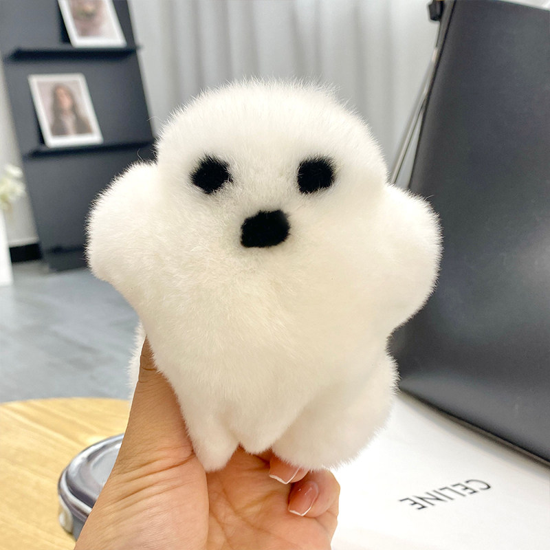 CUTE OTTER RABBIT FUR LITTLE MONSTER CAR KEY CHAIN PENDANT KOREAN PLUSH DOLL SCHOOL BAG BAG PENDANT BIRTHDAY GIFT