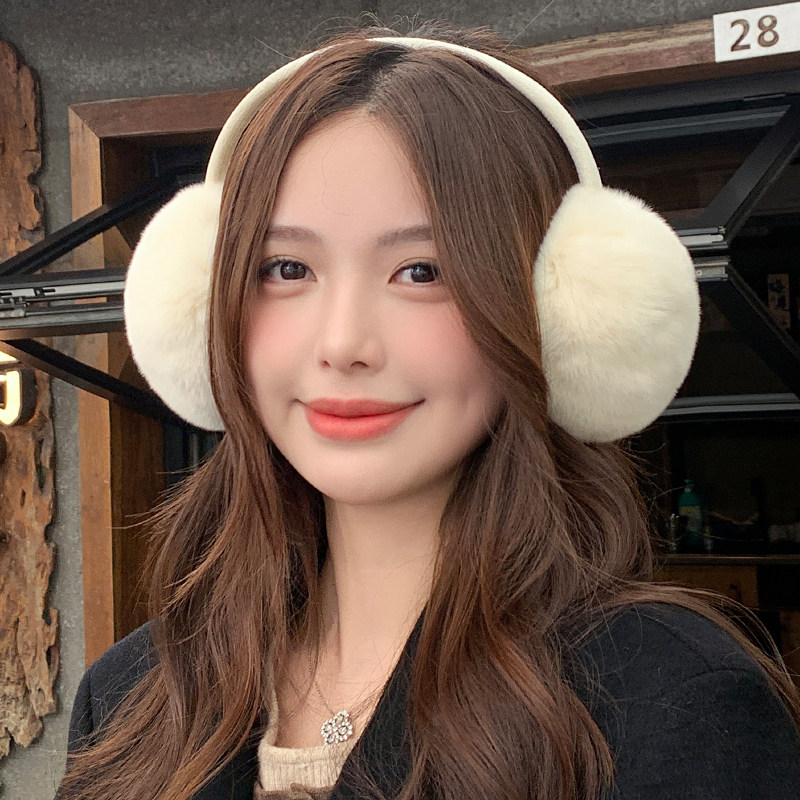 真獭兔毛耳唔冬季可伸缩耳罩耳暖