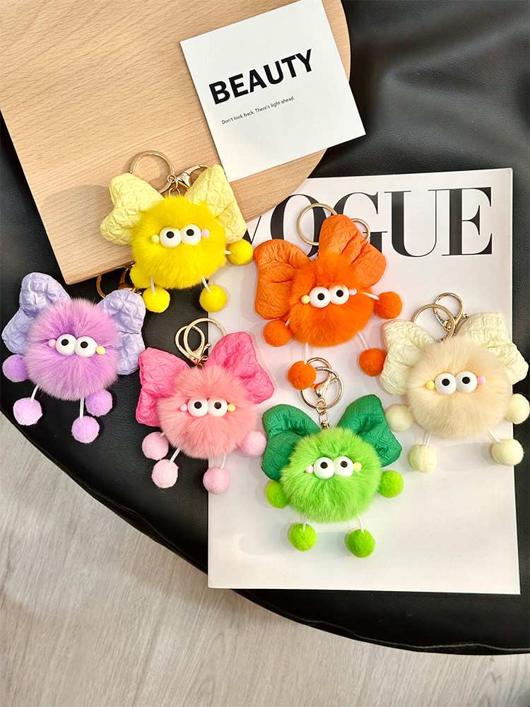 CUTE OTTER RABBIT BOW BRIQUETTE ELF DOLL SCHOOLBAG BAG PENDANT PLUSH DOLL CAR KEYCHAIN PENDANT FEMALE