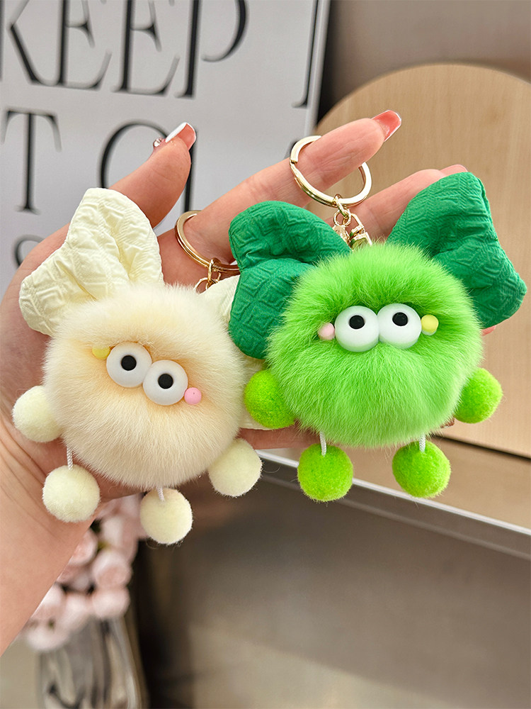 CUTE OTTER RABBIT BOW BRIQUETTE ELF DOLL SCHOOLBAG BAG PENDANT PLUSH DOLL CAR KEYCHAIN PENDANT FEMALE