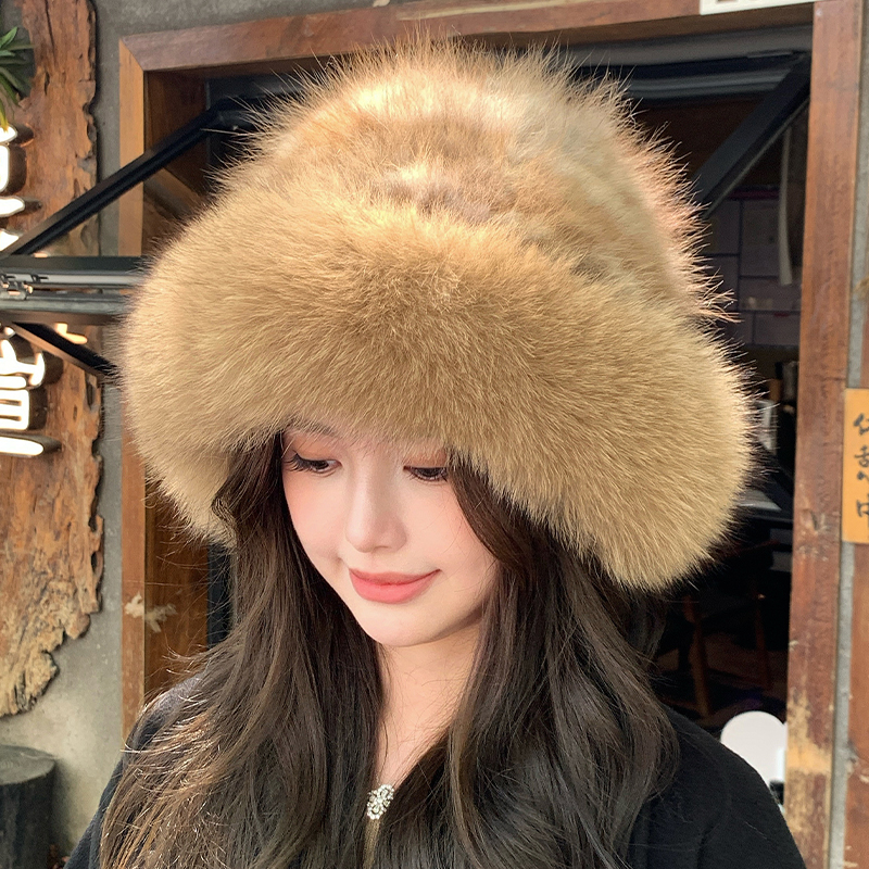 冬季百搭紫貂渔夫帽子加厚护耳帽