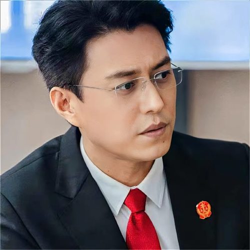 变色切边近视眼镜男斯文无框