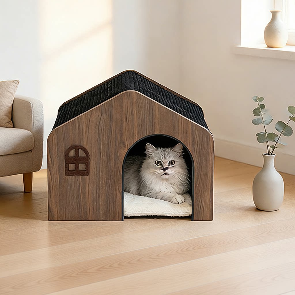 实木猫窝猫别墅宠物用品