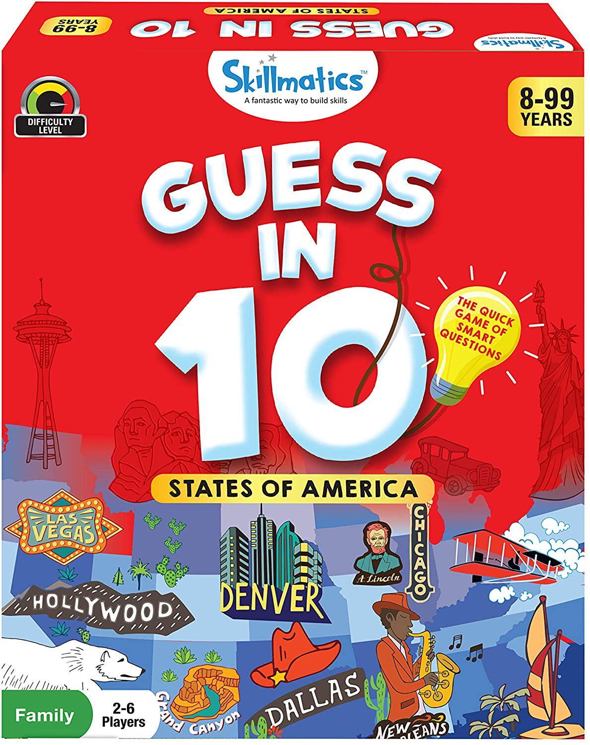 skillmatics card game : guess in 10 states of america | gift