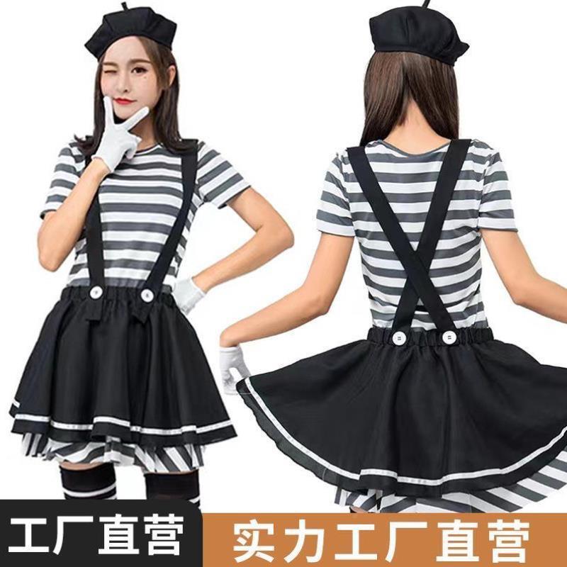 2023年cos条纹囚犯服万圣节服装新款游戏制服cos服装囚服角色扮演