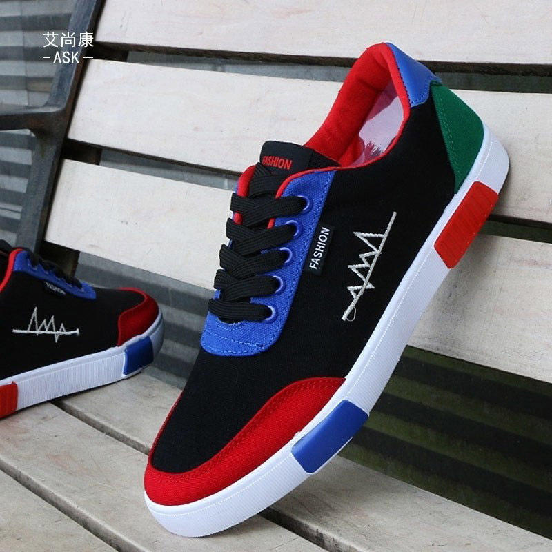 2020 Autumn ventilation motion leisure time Men's Shoes canvas shoe Korean Edition Trendy shoes Color matching Gym shoes skate shoes Student shoes Single shoesin the Men's Shoes, Canvas shoes  category - from Buy2taobao.com to provide professional Taobao agent buy service
