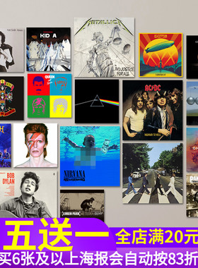 ACDC涅槃枪花欧美摇滚乐队专辑海报punk朋克音乐琴行装饰墙贴纸hj