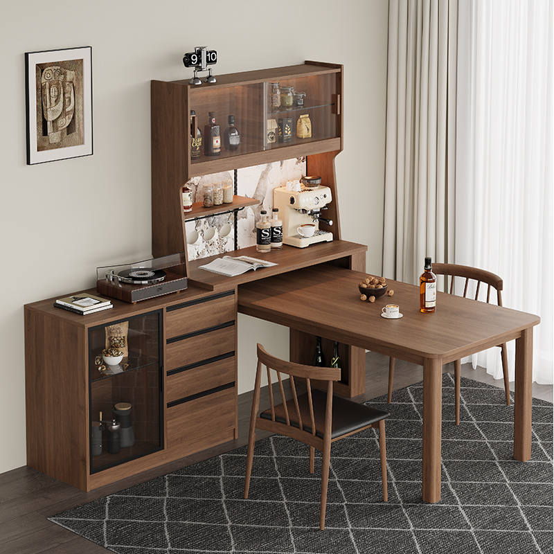 中古伸缩餐边柜餐桌一体