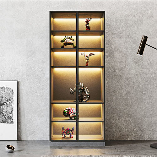 定制实木手办柜玻璃展示柜带灯