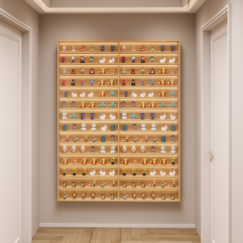 手办娃娃盲盒置物架防尘挂墙收纳
