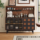 法式 饰小型咖啡机岩板摆放台茶水矮柜 高级感餐边柜客厅靠墙复古装