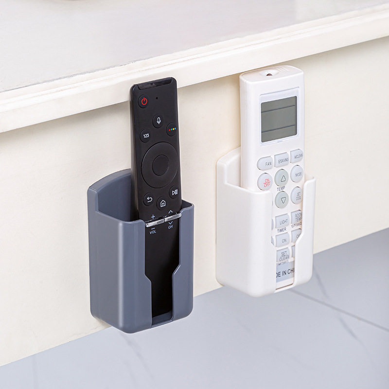 空调电视遥控器挂墙收纳盒壁挂式支架置物架固定盒桌面整理神器