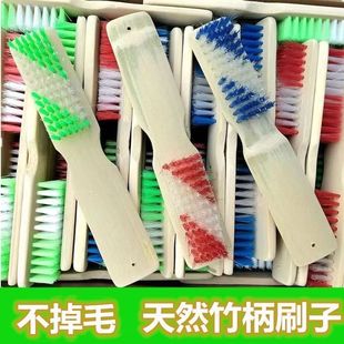 家用天然竹制长柄鞋刷硬毛地板地毯清洁多用途加厚洗衣刷子