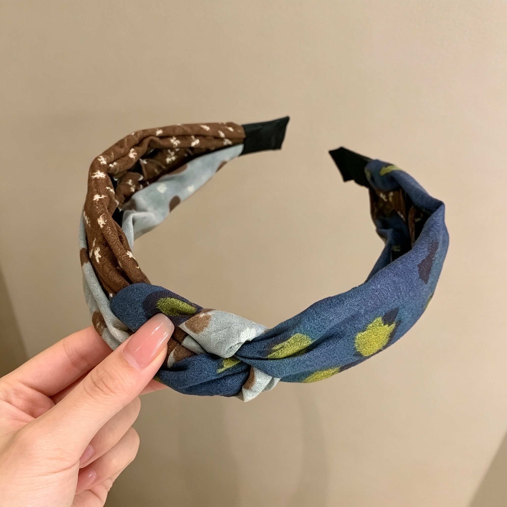 缠绕撞色齿梳发箍女款高颅顶