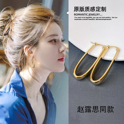 赵露思同款耳圈耳环女2026新款爆款高级感轻奢耳钉秋冬气质耳饰