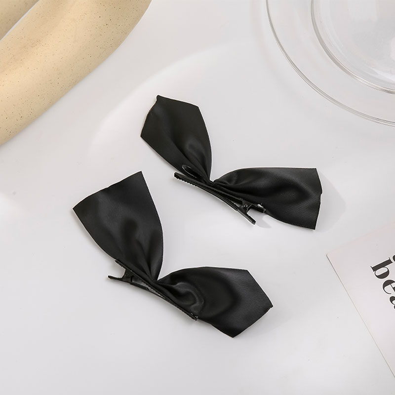 jisoo金智秀黑色蝴蝶结发夹侧边夹日韩网红丝绒发卡马尾扎发饰女