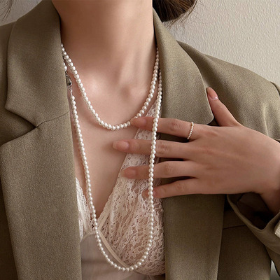 高档长款高级感毛衣链