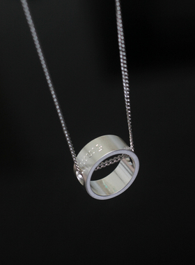 有一说一 牛货 小众M6戒指  MMM风 男女情侣通用项链 吊坠 配盒子