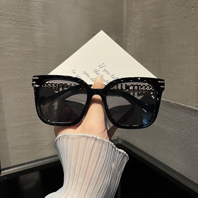 黑色墨镜女ins高级感2025年网红新款镂空防晒个性太阳镜大框潮
