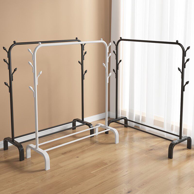 晾衣简易晾衣架落地折叠卧室阳台晒衣架衣家用室内单杆晾杆衣架挂