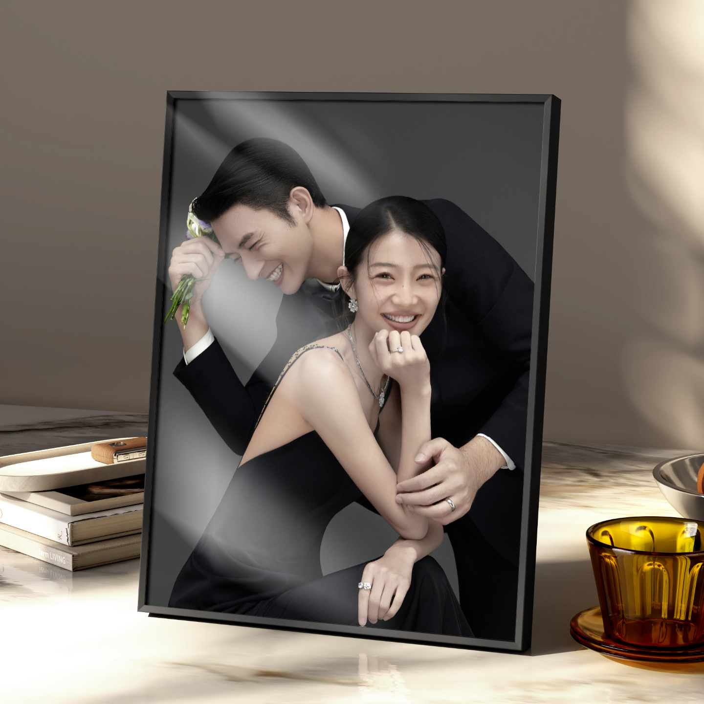 相框摆台定制婚纱照结婚洗照片加打印相片相册做成高级感水晶桌摆
