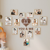 爱心照片墙相框挂墙组合墙上创意相簿客厅沙发背景墙免打孔相片墙