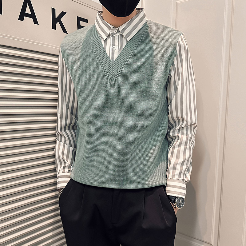 秋冬季新款假两件毛衣男潮流衬衫袖子针织衫A368-M316-P88,男装针织衫/毛衣,电商A368