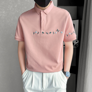 夏季新款小花刺绣POLO衫男潮流短袖雅痞A368-PL33-P55