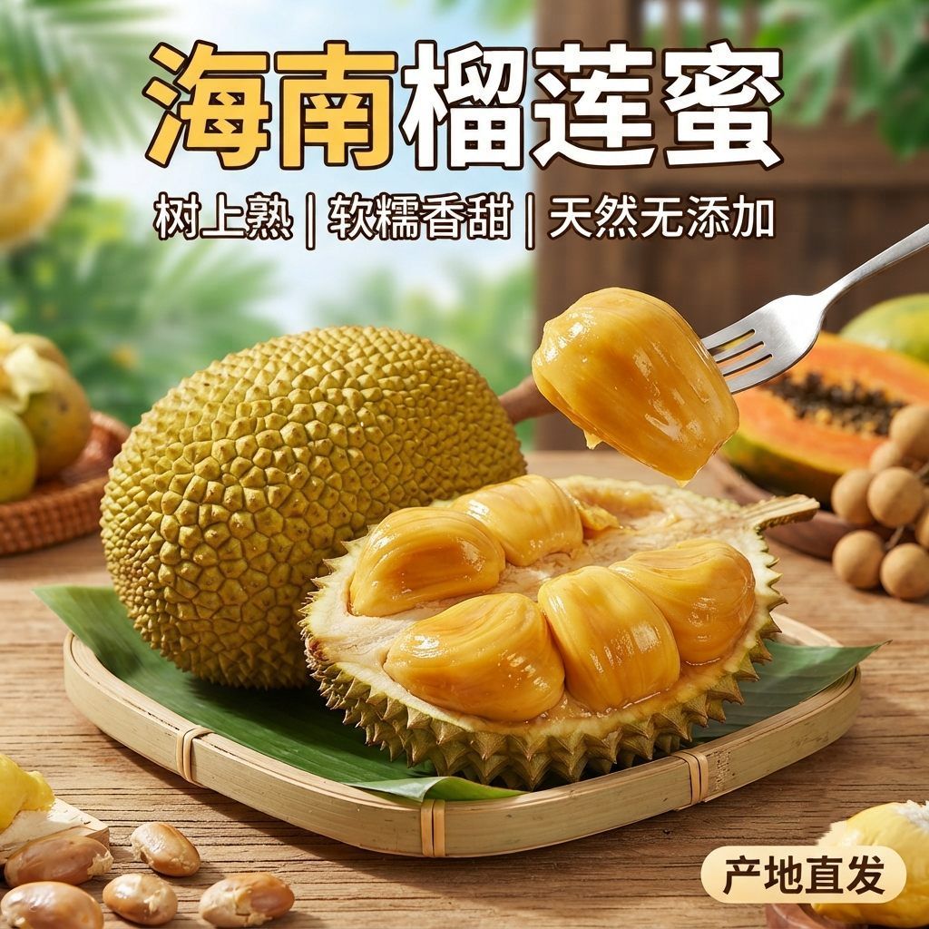 【精品果】正宗海南榴莲蜜黄肉软糯香甜应季热带新鲜水果整个包邮