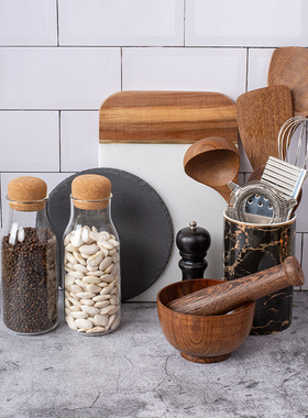 厨房样板间实木铲厨具装饰品摆件