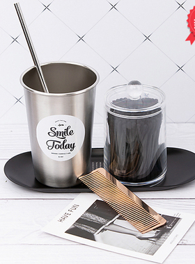 样板间卫浴软装饰品金属托盘摆件