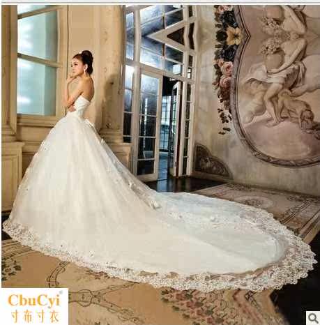天使的嫁衣2017新款公主豪华大拖尾婚纱 大码绑带婚纱 蕾丝|ruв категории Женская одежда, Cвадебные платья, свадебное платье - от Buy2taobao.com для оказания профессиональной услуги покупки агента Taobao
