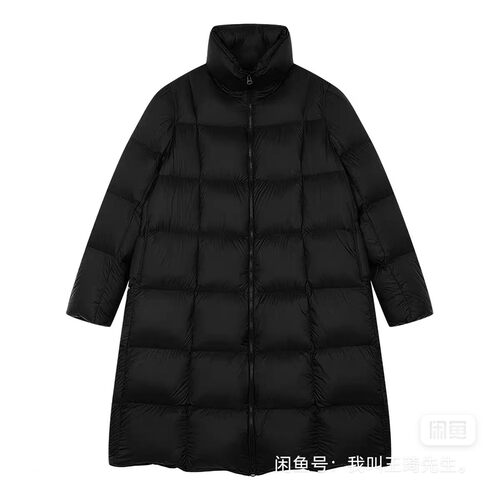 2025冬季江南布衣长款鹅绒服女经典羽绒服立领方块10190
