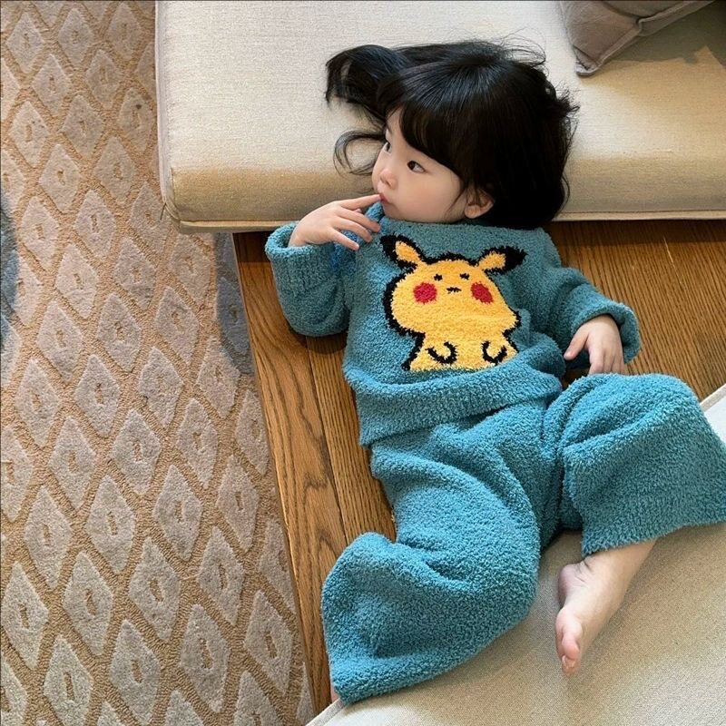 儿童睡衣2026新款秋冬季保暖宝宝韩版家居服套装男女童上衣裤子