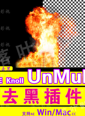 Knoll UnMult   AE去黑插件轻松一键去除黑边 （不能去其它颜色）