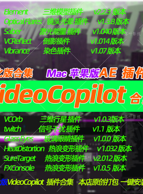 新原生Mac版 Ae插件VideoCopilot插件合集E3dsaberoptical Flares