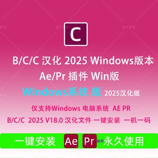 汉化Win版AE/PR BCC插件2025.18视觉特效转场幻影粒子Continuum