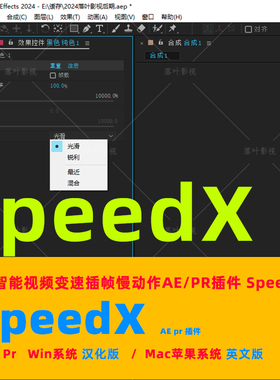 d18-AI智能视频变速插帧慢动作AE/PR  SpeedX 插件Win汉化Mac英文