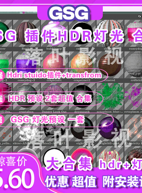 C27 C4D灰猩猩插件 GSG HDRI灯光渲染工具包 GSG HDRI Studio Rig