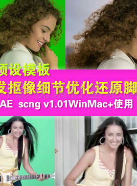 y21- 中文版-头发抠像细节优化还原AE脚本AEscng v1 WinMac+使用