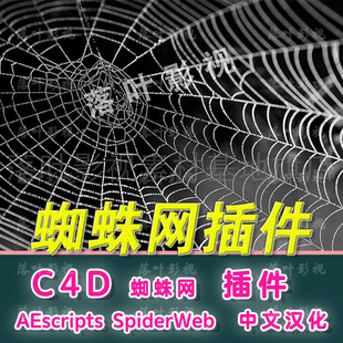 (21) C4D蜘蛛网插件 AEscripts SpiderWeb C4D蜘蛛网 中文汉化