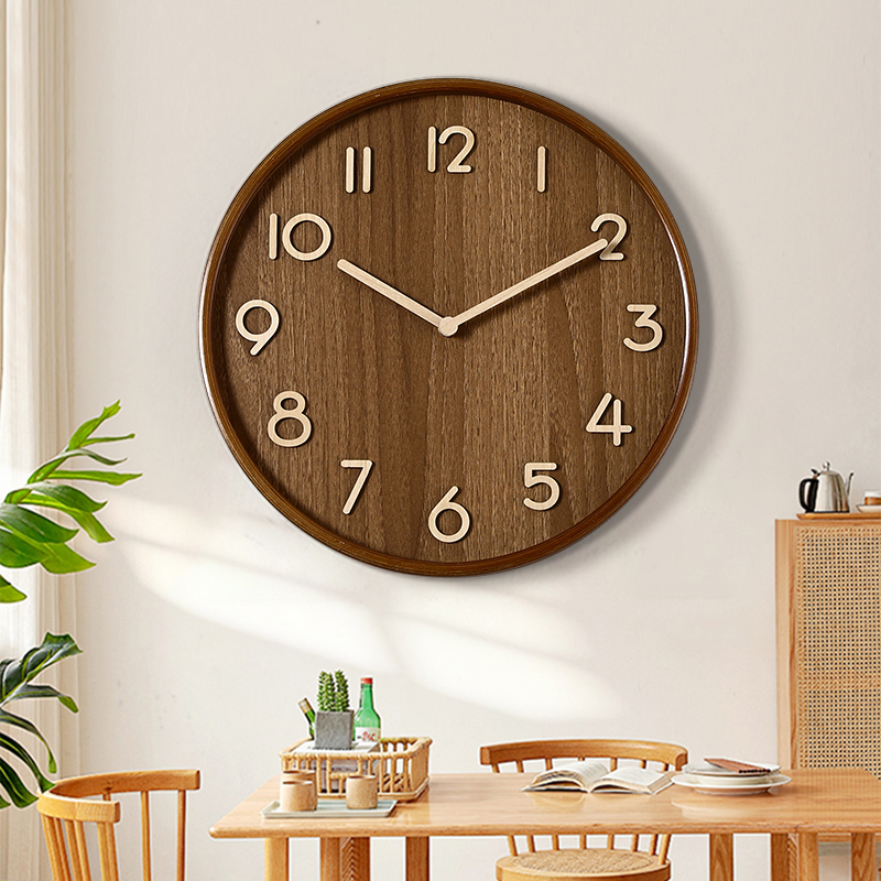 实木中式简约静音挂钟