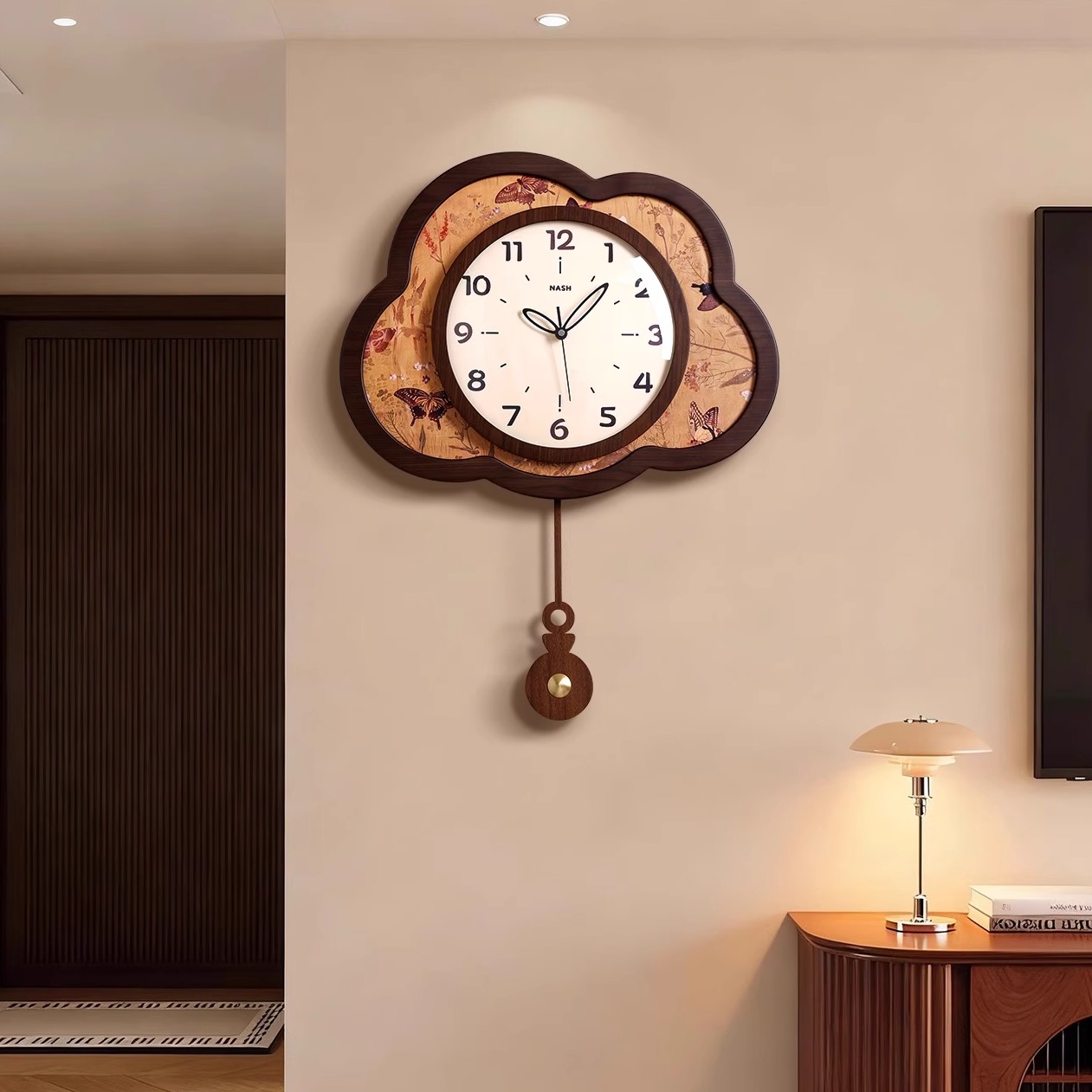 创意云朵！中古奶油风挂钟高级感