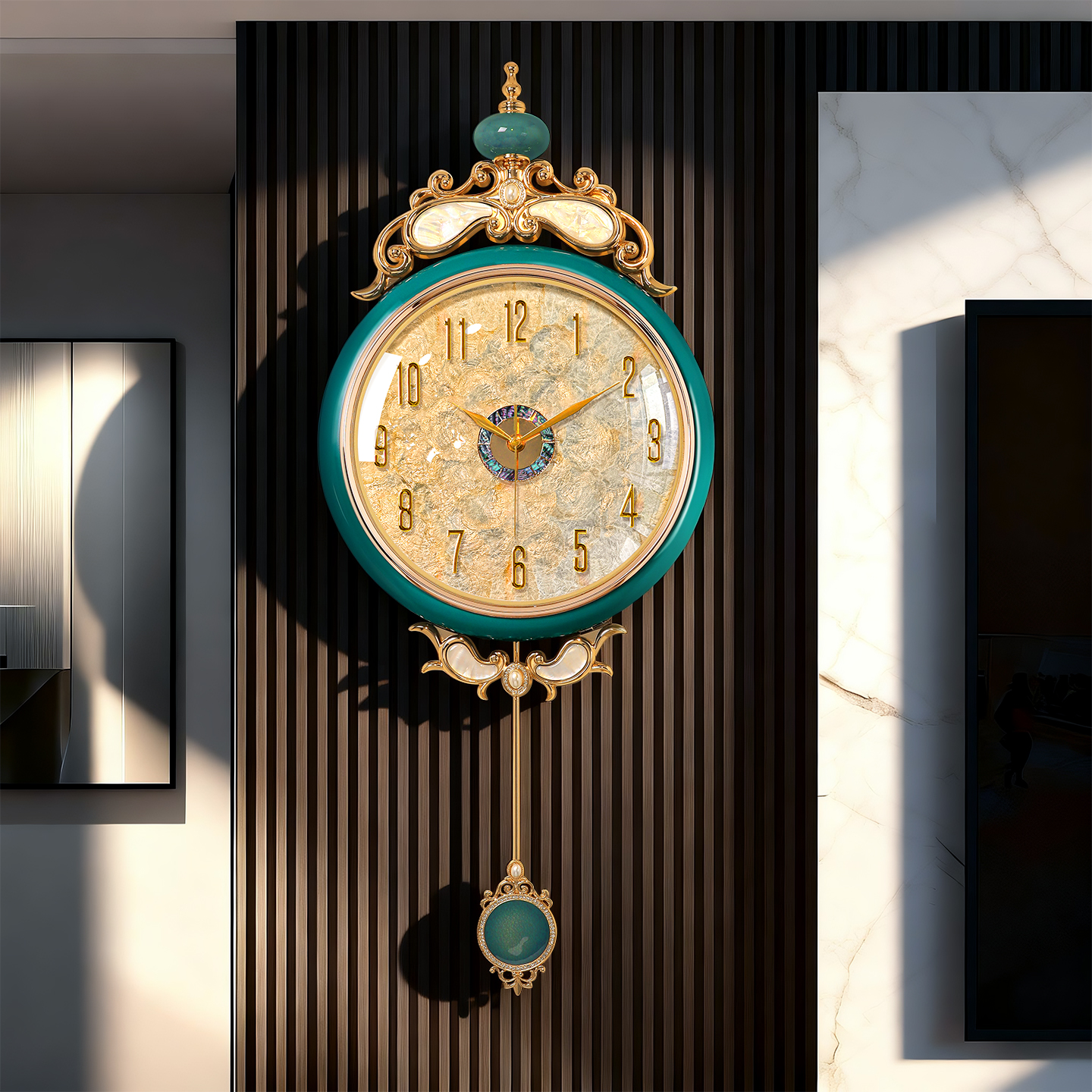 【新款欧式】合金贝壳挂钟！