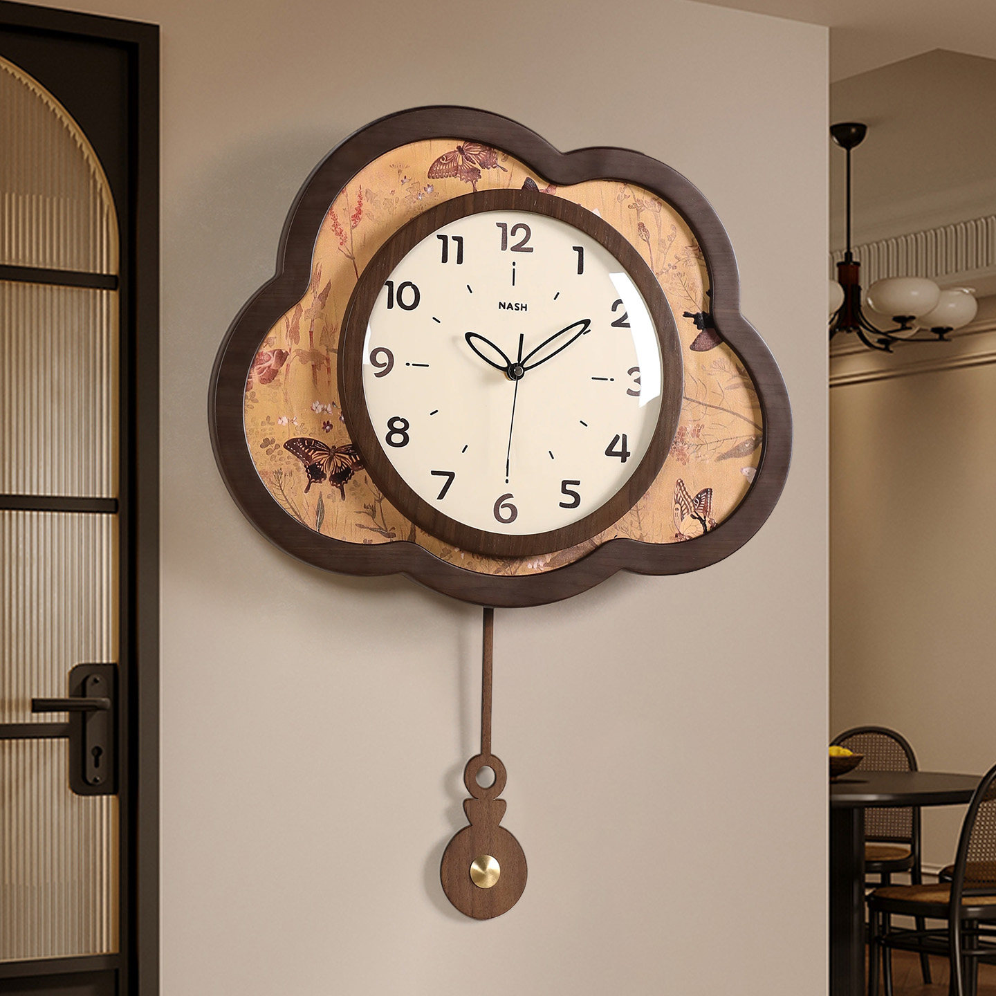 中古风家用客厅静音挂钟