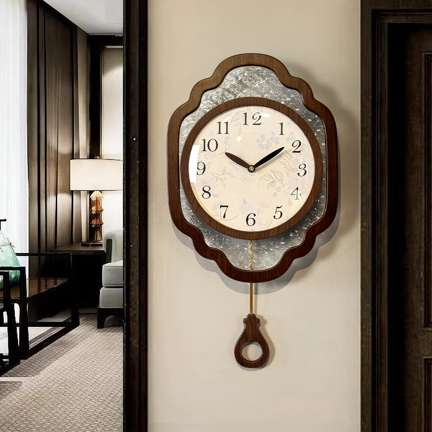 中古风静音钟表挂钟客厅2025新款