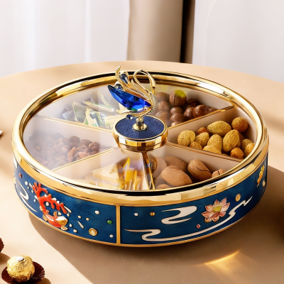 过年待客倍有面！大容量分格果盘