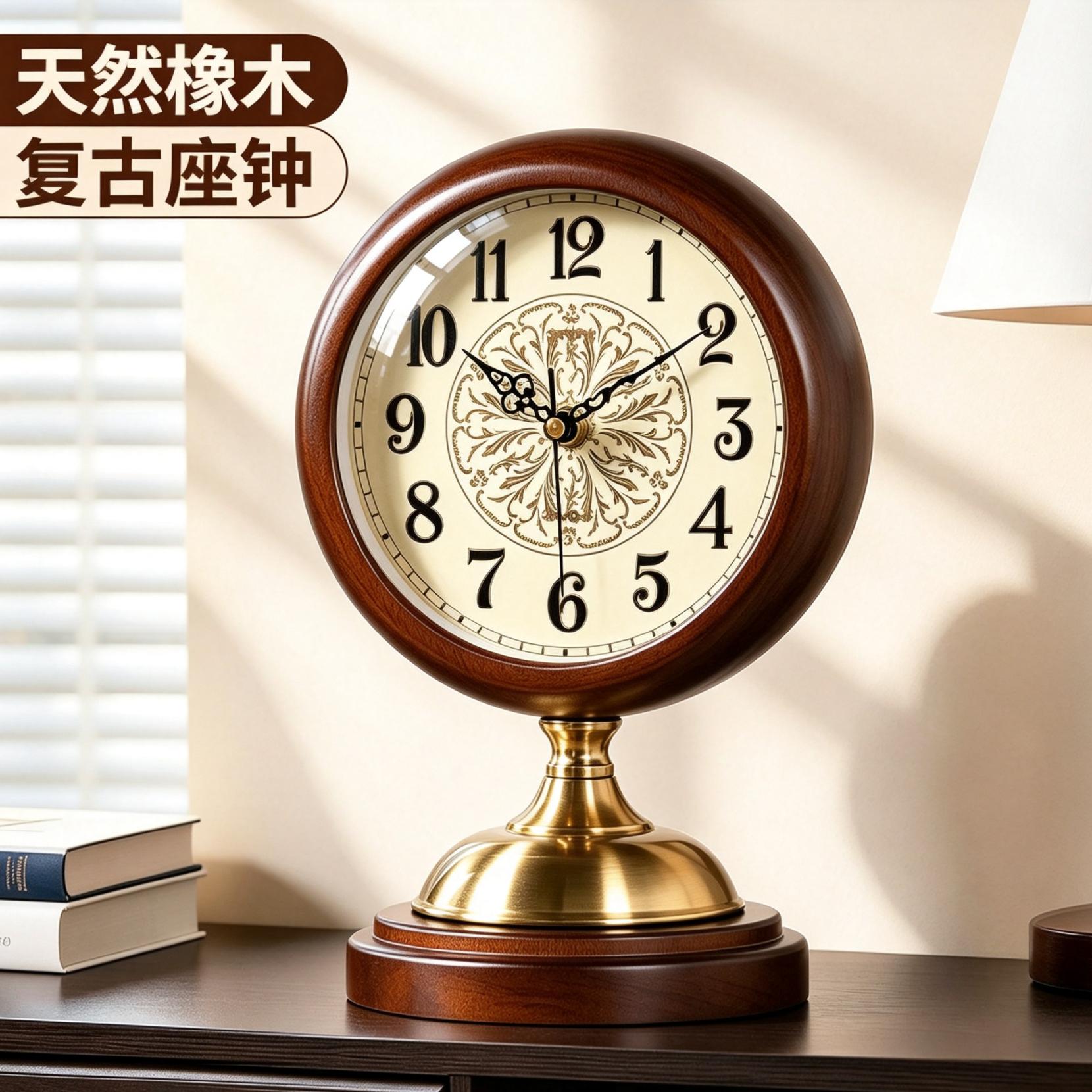 复古实木座钟客厅2026新款精致图片