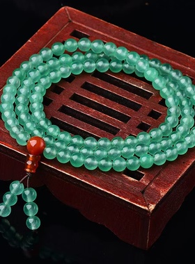 天然东陵玉项链108颗佛珠项链手链东陵玉多层手串