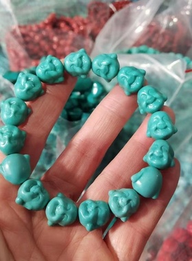 绿松石蓝绿松石手链绿松石老珠手链